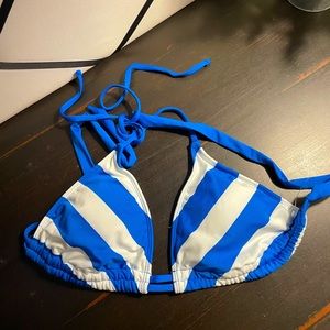 Mossimo blue and white striped swim top NWOT medium